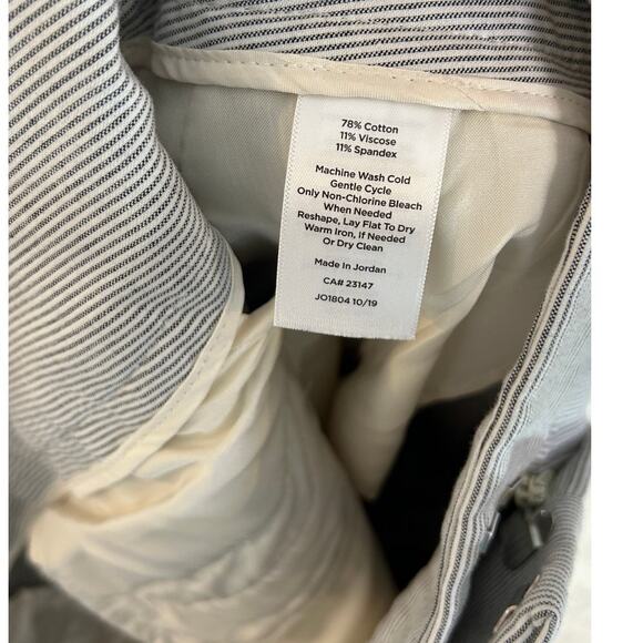 Talbots Women's Sz 10 Gray & White Striped Newport Straight Leg Pants #0396 - Picture 5 of 10